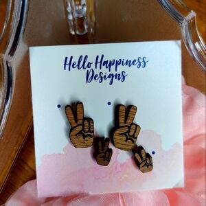 Matching Mom and Me Peace sign earrings